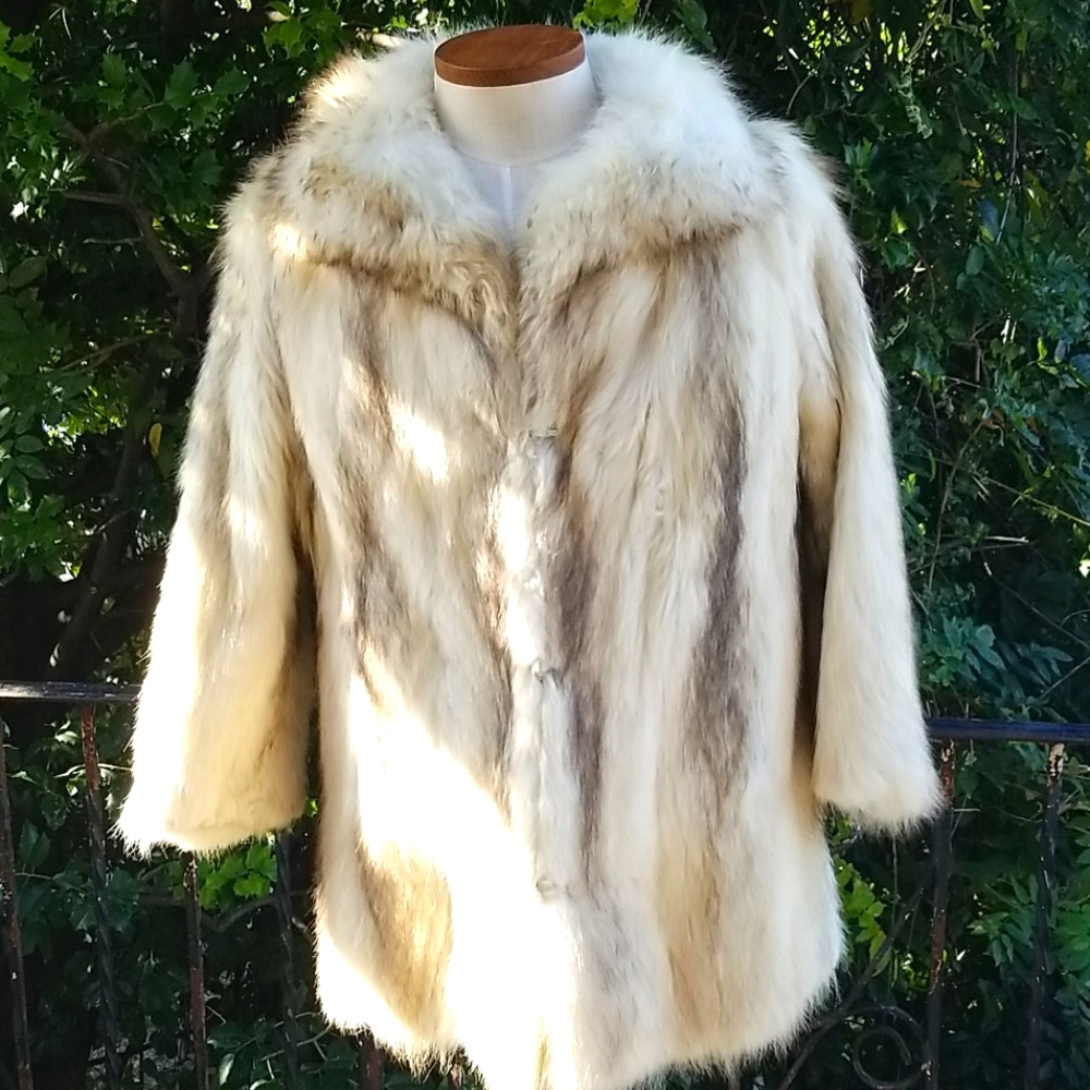 Cream Fur coat.